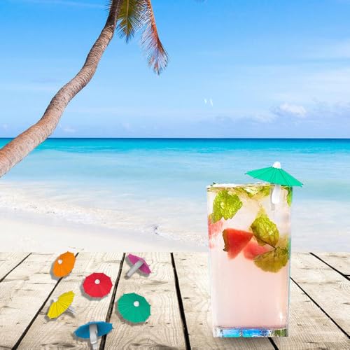 Umbrella Wine Glass Markers Set - Colorful Silicone Pendant for Party, Reusable & Dishwasher Safe, 6 Pieces - CHENSHUO