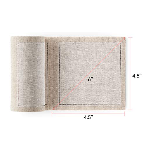 MY DRAP Linen Cocktail Napkins Natural 50 Units - Holiday Christmas Jumper Edition