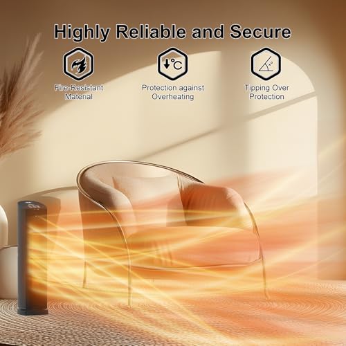 24-Inch 1500W Ceramic Space Heater with Remote and Oscillation