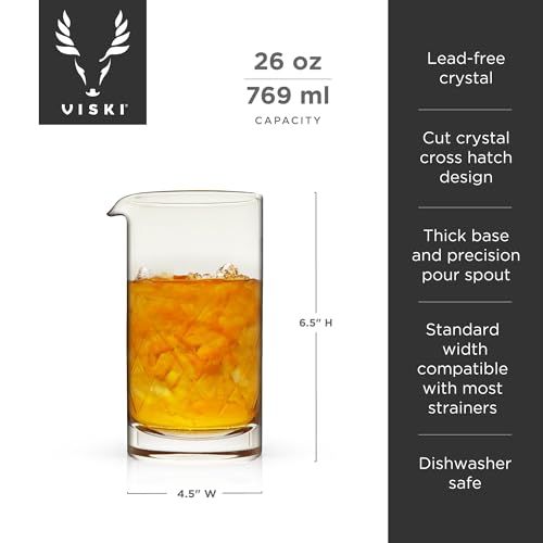 26 oz Lead-Free Crystal Cocktail Mixing Glass for Home Bar Mixology