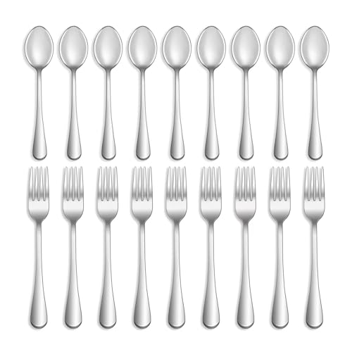 16-Piece Stainless Steel Fork and Spoon Set, Mirror Polished Flatware