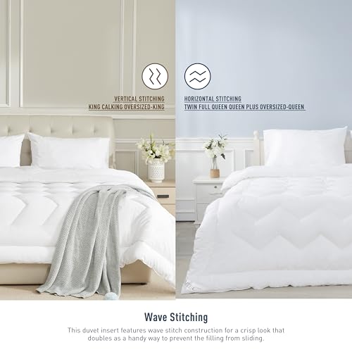 HOMTEC All-Season Down Alternative Duvet Insert - 100% Cotton Shell Twin Comforter