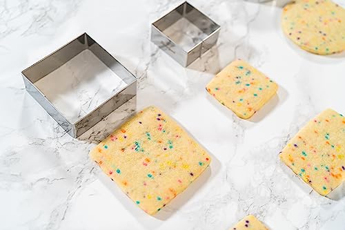 Bakerpan Stainless Steel Square Cookie Cutter Set (2in & 3in) - Variation: Square