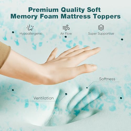 Sweetcrispy 3-Inch Cooling Gel Memory Foam Mattress Topper - Full Size