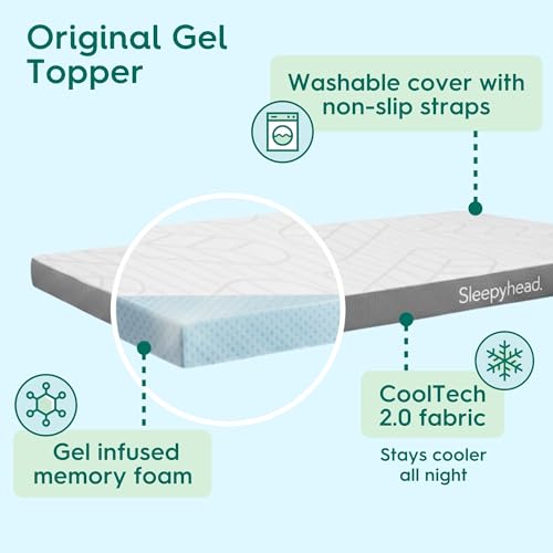Sleepyhead 2-Inch Twin XL Cooling Gel Memory Foam Mattress Topper