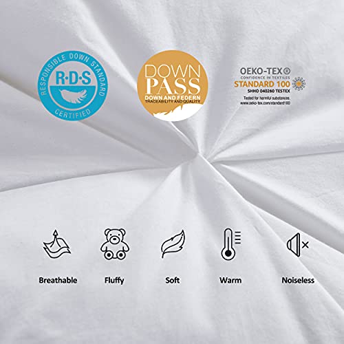 Egyptian Bedding Queen Goose Down Feather Fiber Comforter Duvet Insert