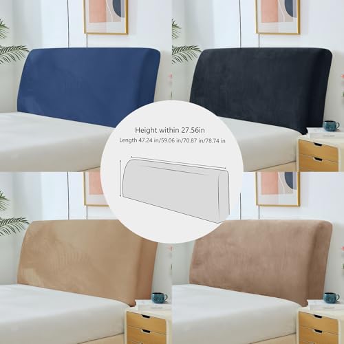 Elastic Headboard Slipcover - Full Coverage, Taupe, 79"x27"