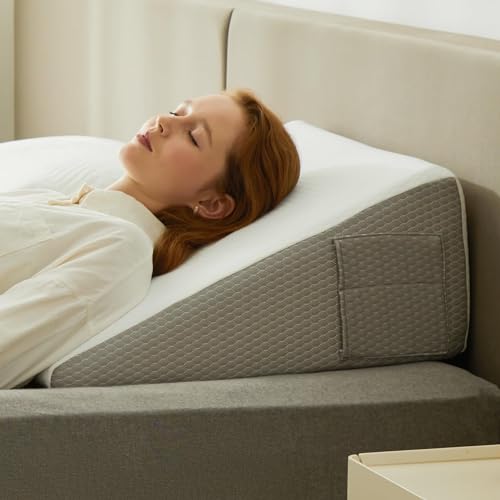 Bedluxe 10 Inch Cooling Gel Bed Wedge Pillow for Acid Reflux Relief