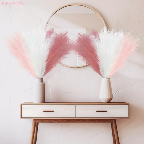 30pcs Faux Pampas Grass Stems, 21.6in Fluffy Artificial Floral Decor
