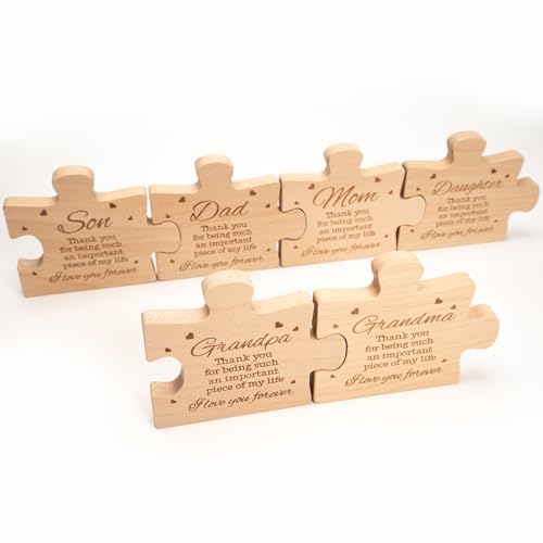 Engraved Wooden Puzzle Piece Keepsake for Son — MAILAMCRAFT Son Gift, Birthday/Graduation/Wedding Gift