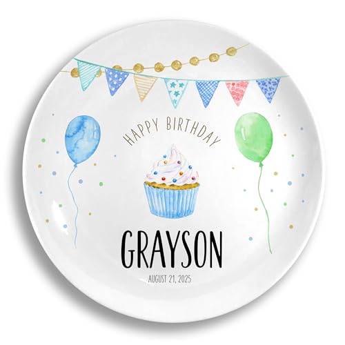 Personalized Ceramic Birthday Plate - 8-Inch Keepsake Gift
