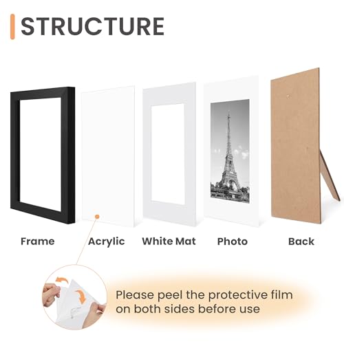 5x7 Picture Frame Set of 10 - Black Wall & Tabletop Photo Display