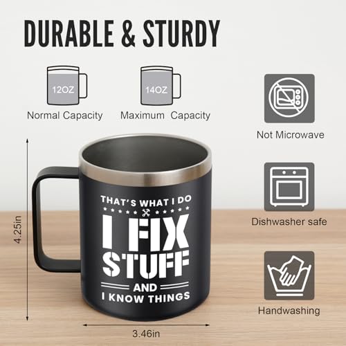14oz Stainless Steel Coffee Mug for Men and Dad - Funny Gift for Birthdays & Christmas