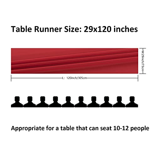 12Pack 10ft Red Chiffon Table Runners 29x120 Inches for Weddings & Parties