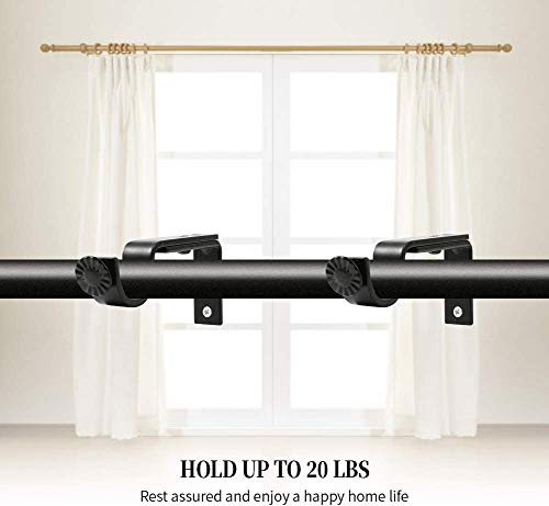 10-Piece Heavy Duty Adjustable Curtain Rod Brackets for 1-Inch Rods