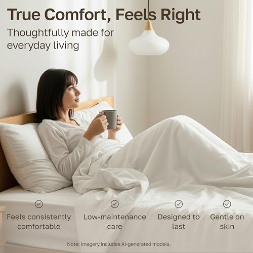 California Design Den Queen Cotton Bed Sheets Set, White 400 Thread Count