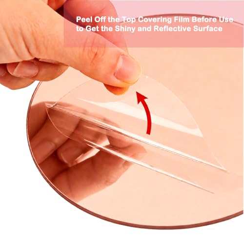10-Inch Rose Gold Mirror Centerpiece Trays, 12-Pack Acrylic Table Decor