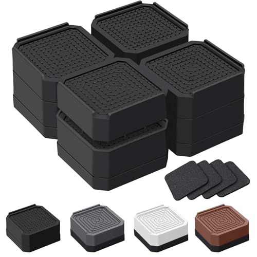 Heavy Duty Bed Risers, Adjustable 3 Inch Elevation, 4 Pack