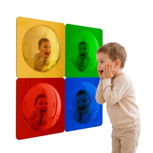 4PCS Sensory Bubble Mirror Wall Panel - Shatterproof Acrylic Sensory Decor