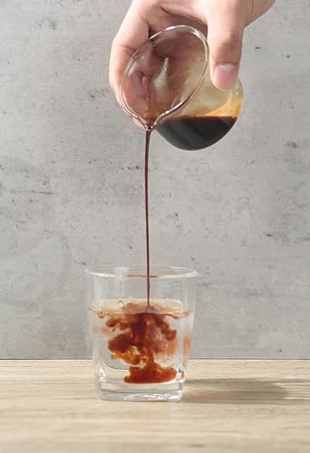 ANAKAO 1pc Clear 100ML Espresso Cups with V-Shaped Mouth & Scales, Heat-Resistant Borosilicate Glass, Coffee Shot Glasses, Milk Frothing Pitcher