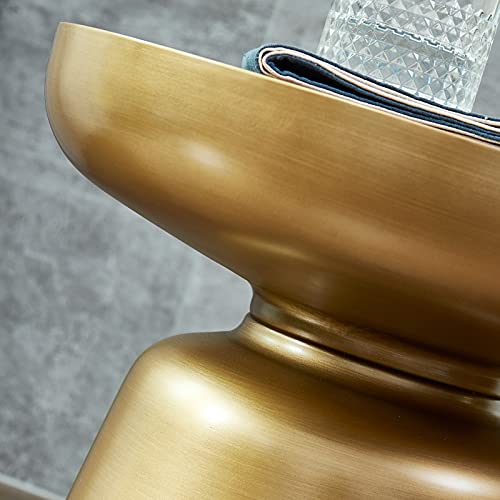 Round Metal Bedside Table - Retro Hand-Brushed Industrial Nightstand