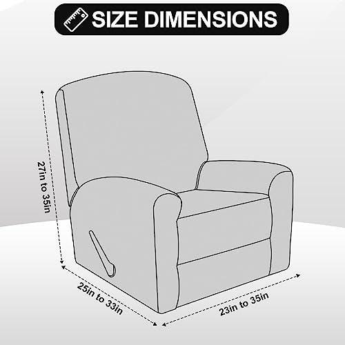Velvet Recliner Chair Covers - 4-Piece Non-Slip Protector Set