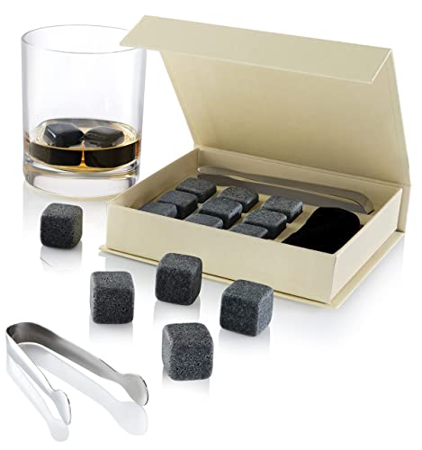 9-Pack Whiskey Stones Set – Reusable Soapstone Chilling Cubes for Spirits & Beverages