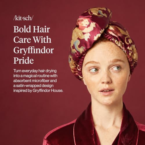 Kitsch x Harry Potter Gryffindor Microfiber Hair Towel Wrap for Women