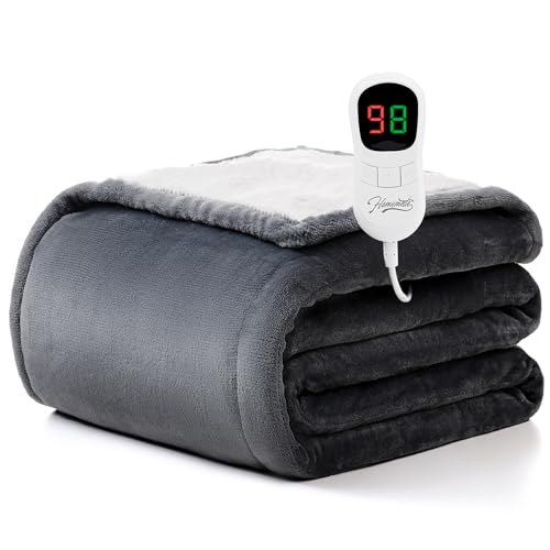 Homemate Electric Heated Throw Blanket - 50"x60" Soft Flannel Sherpa