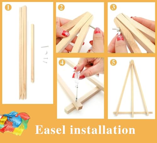 Meothan Paint by Numbers Kit for Adults with Framed Canvas & Wooden Easel - 12x16in