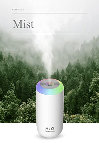 Mini Portable Humidifier 350ml with LED Night Light for Desk and Travel