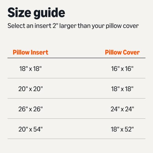 Amazon Basics 18x18" Square Throw Pillow Inserts, Down Alternative (2-Pack)