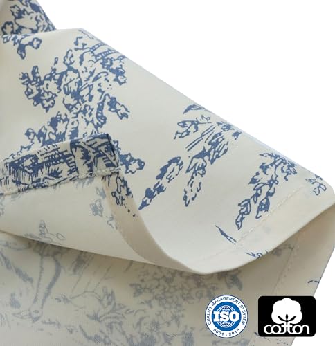 French Country Toile Kitchen Towels - 100% Cotton Blue Dish Towels - 4 Pack