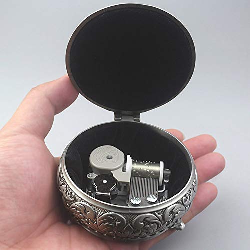 Vintage Embossed Metal Music Box - Once Upon a December Melody