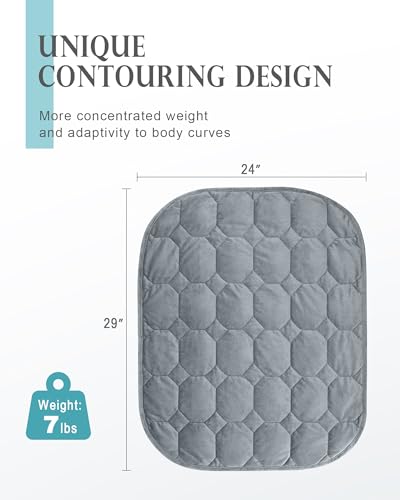 Weighted Lap Blanket 7 lbs, 24"x29" Crystal Velvet Portable Throw for Travel