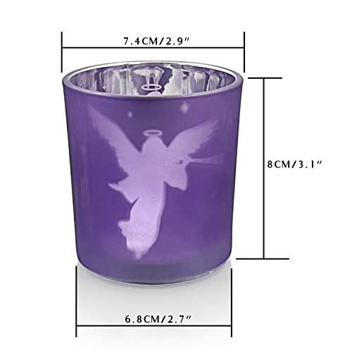 Glass Advent Candle Holders Set of 4 - Christmas Nativity Table Decor