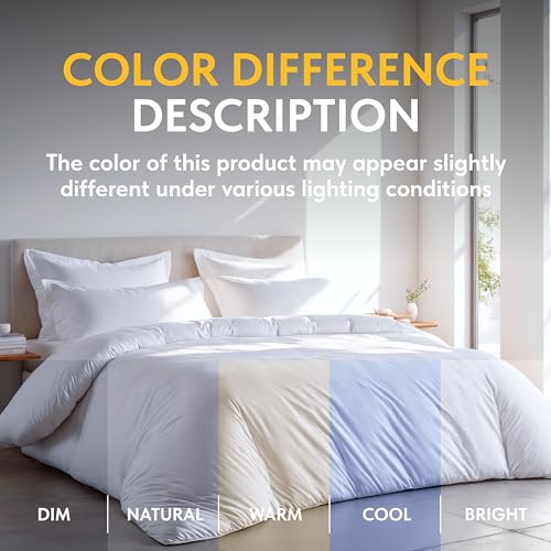 Queen Duvet Cover Set - Soft Microfiber Bedding with Zipper, White