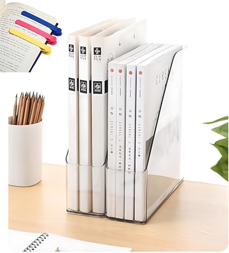 Clear Acrylic Vertical Magazine File Holders - 2-Pack Desk Organizer