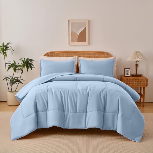 Lightweight Summer Comforter - Sky Blue Twin, 90x68 inches