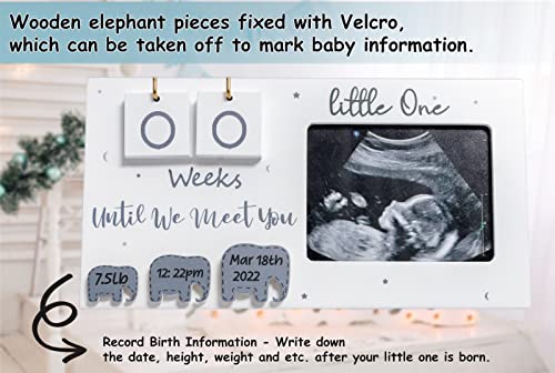 Ultrasound Sonogram Picture Frame with Baby Countdown Weeks - Pregnancy Gift