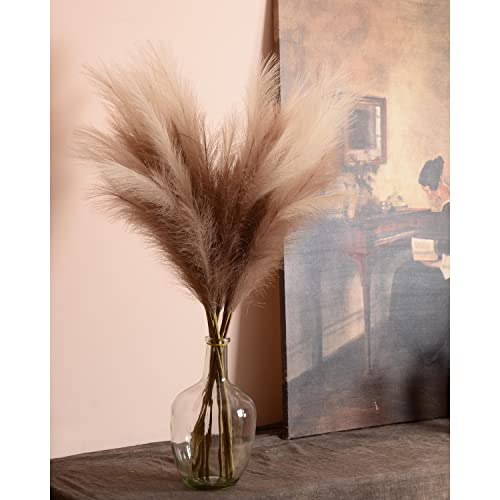 9 PCS 37-Inch Tall Faux Pampas Grass, Fluffy Artificial Floral Stems