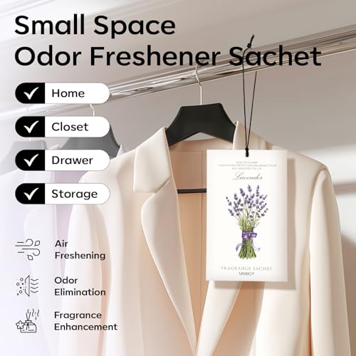 12 Pack Lavender Scented Sachets - Closet Deodorizer & Car Air Freshener