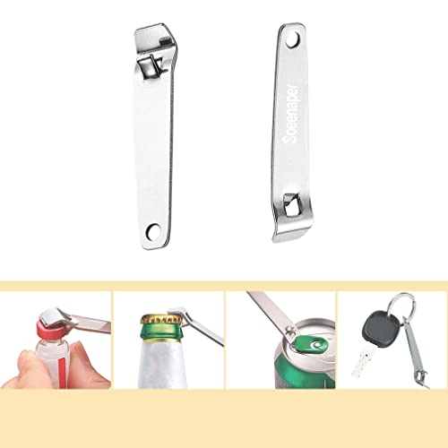 Soeenaper 2 Pack Mini Bottle Openers for Vials & Beverages Stainless Steel