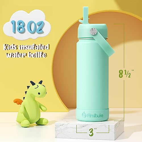 18oz Kids Insulated Stainless Steel Water Bottle with Straw - 2 Pack