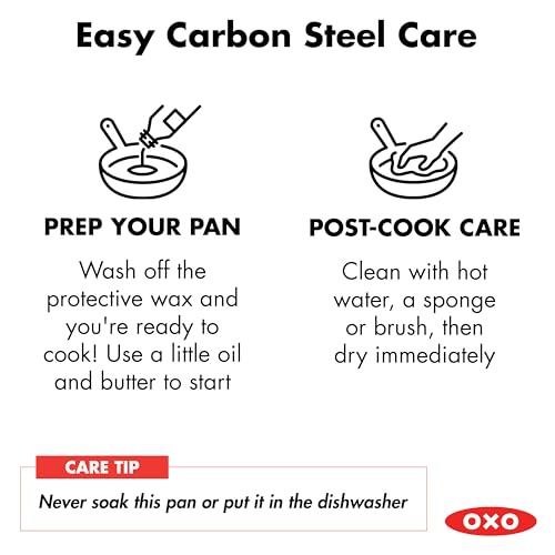 10-Inch Pre-Seasoned Carbon Steel Frying Pan with Removable Handle