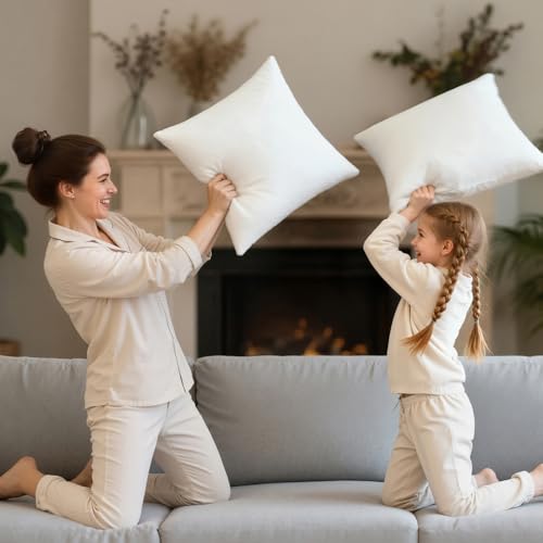 18x18 Inch Throw Pillow Inserts, Hypoallergenic Square Pillow Forms, Pack of 4