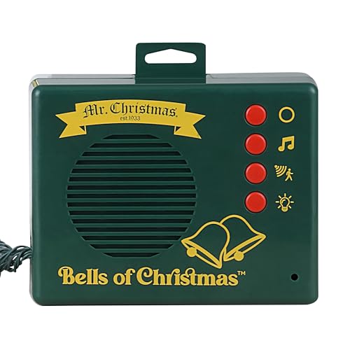 Mr. Christmas Musical Bells of Christmas with LED Lights, 15 Carols, Battery Operated