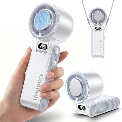 Coolhill Portable Handheld Turbo Fan with Ice Cooling & 5500mAh Battery