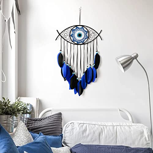 Handmade Evil Eye Dream Catcher Wall Hanging Decor for Bedroom