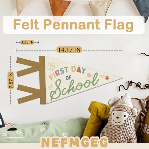 First Day of School Felt Pennant Flag - Boho Back to School Photo Prop